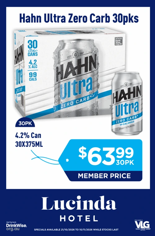 Lucinda Hotel bottleshop special 1