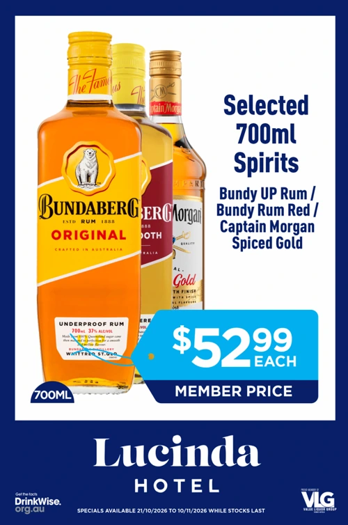 Lucinda Hotel bottleshop special 4