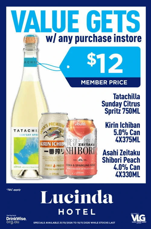 Lucinda Hotel bottleshop special 6